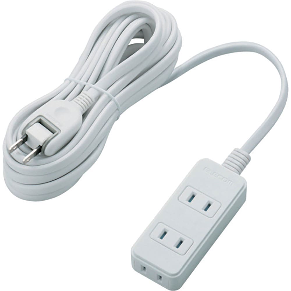 ＥＬＥＣＯＭ　電源タップ（雷ガード・ほこりシャッター）　３個口　５ｍ　ホワイト　Ｔ－ＫＳＴ０２－２＿