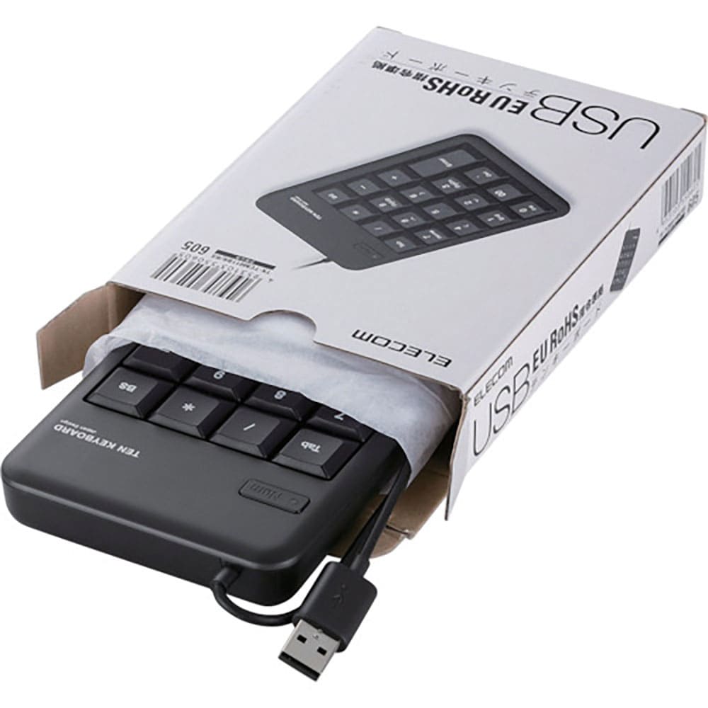 ＥＬＥＣＯＭ　テンキーパッド　メンブレン　ブラック　Ｒｏｈｓ　ＴＫ－ＴＣＭ０１１ＢＫ／ＲＳ＿