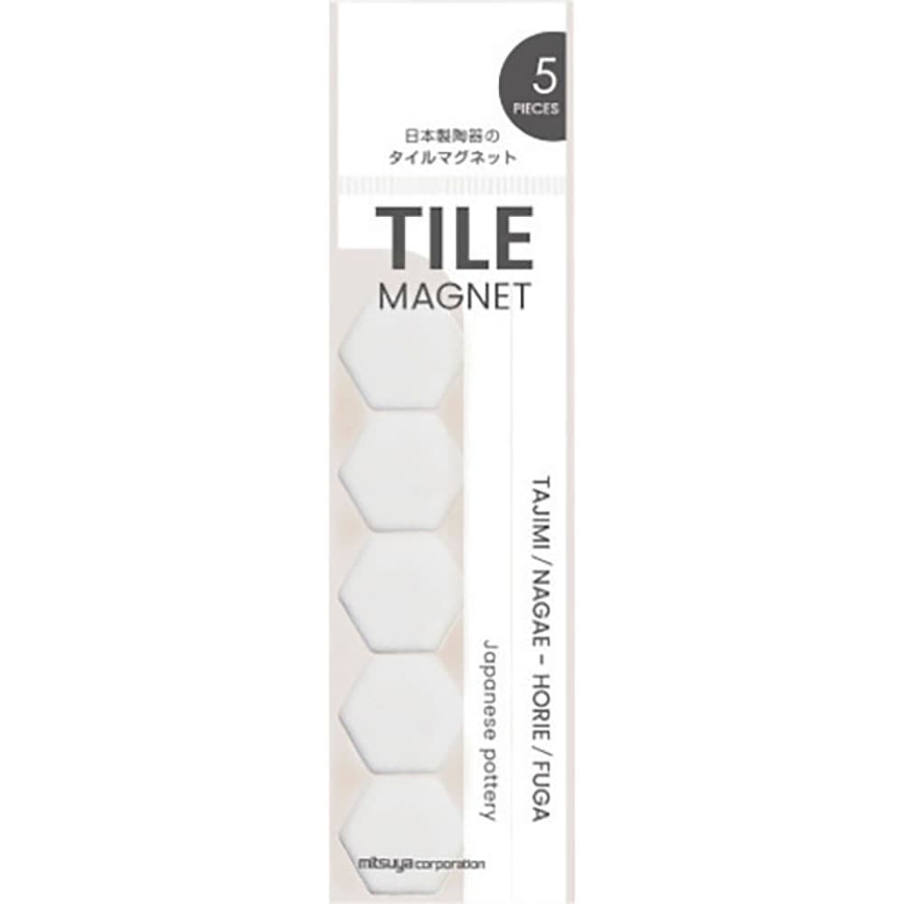 ｍｉｔｓｕｙａ　タイルマグネット六角ホワイト　ＴＭＧＨ５Ｐ－００＿