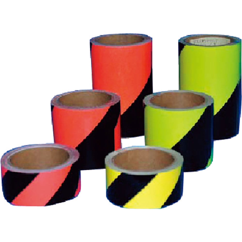 つくし　蛍光反射トラテープ　４５ｍｍ幅×１０ｍ　ライムイエロー・黒　ＴＰ－６５ＬＹ＿