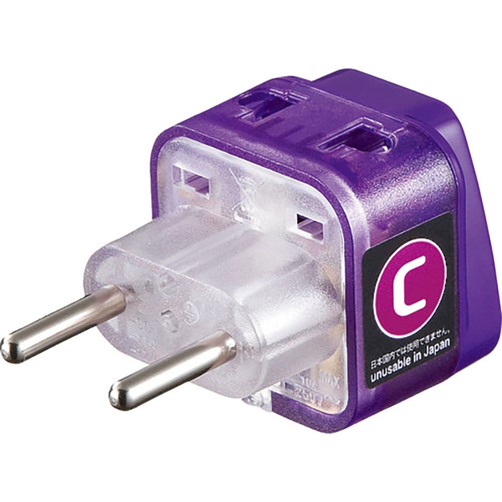 ＳＡＮＷＡ　海外電源変換アダプタエレプラグＷ－Ｃ（ヨーロッパ全域）　ＴＲ－ＡＤ１４＿