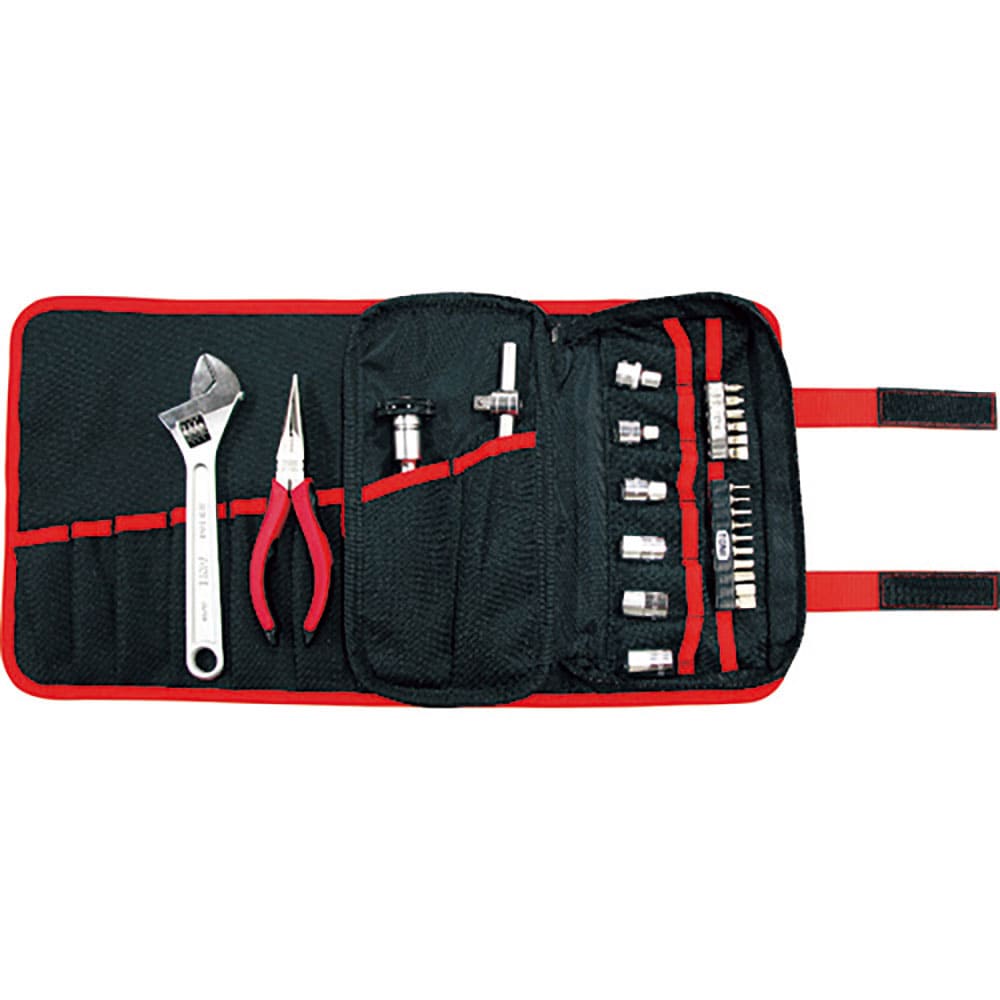 ＴＯＮＥ　整備用工具セット　ツールバッグセット　レッド／ブラック　間口４８０×奥行２６５×高さ５ｍ＿