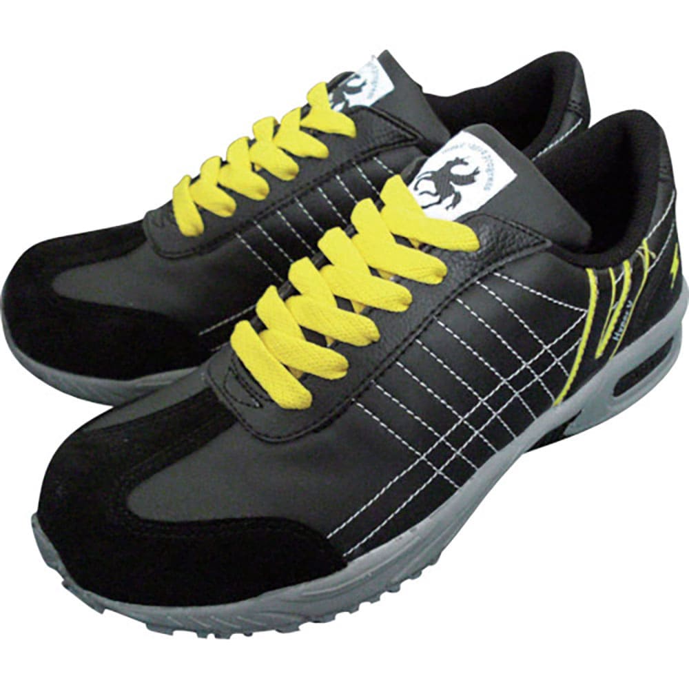 日進　静電耐滑樹脂先芯入りスニーカー　黒　２４．５ｃｍ　Ｖ２１１ＢＫ－２４．５＿