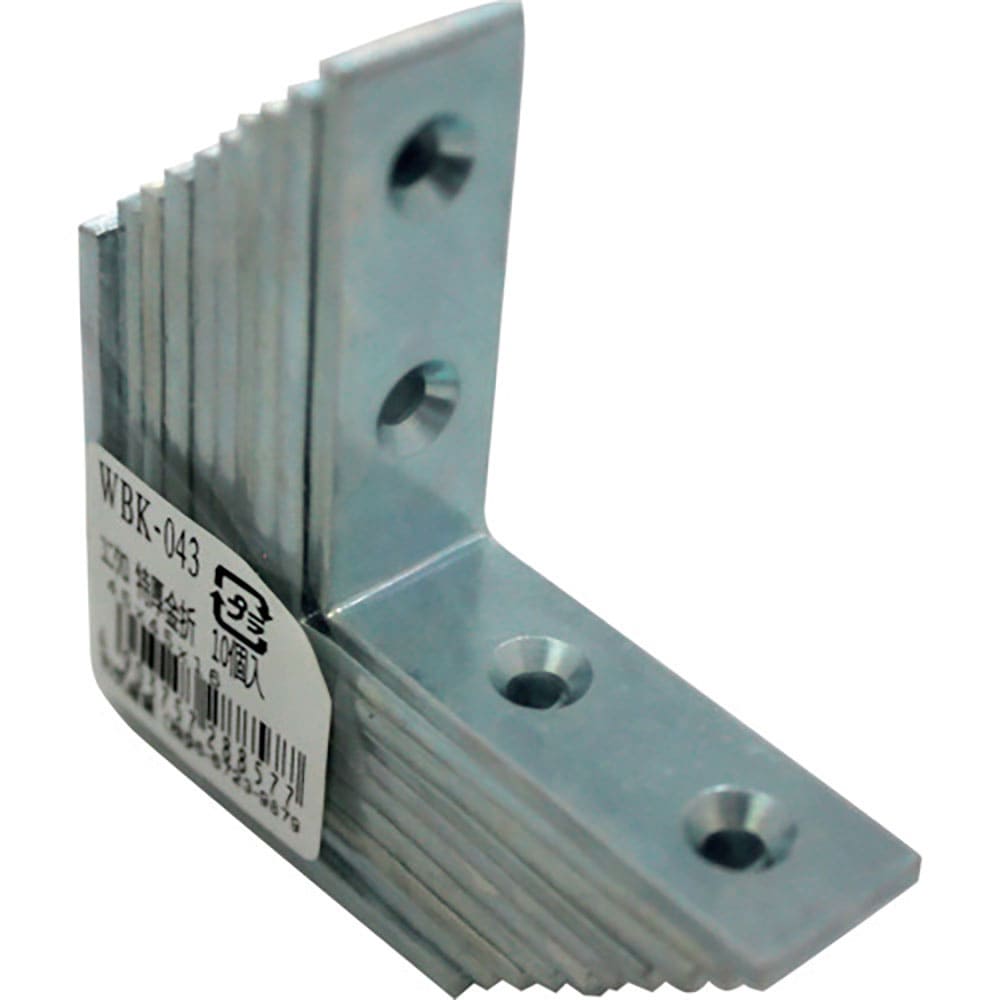 ＷＡＫＩ　特厚金折隅金　ＷＢＫ０４３　４５ｘ４５ｘ１６　１０個入り　ＷＢＫ０４３＿