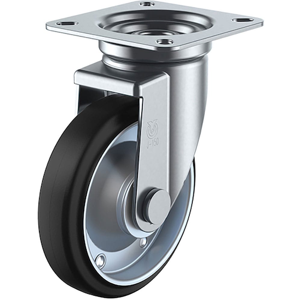 ユーエイ　プレート式　自在　キャスター　導電ゴム　車輪径１５０ｍｍ　　Ｊタイプ　Ｊ型　取付寸法９４＿