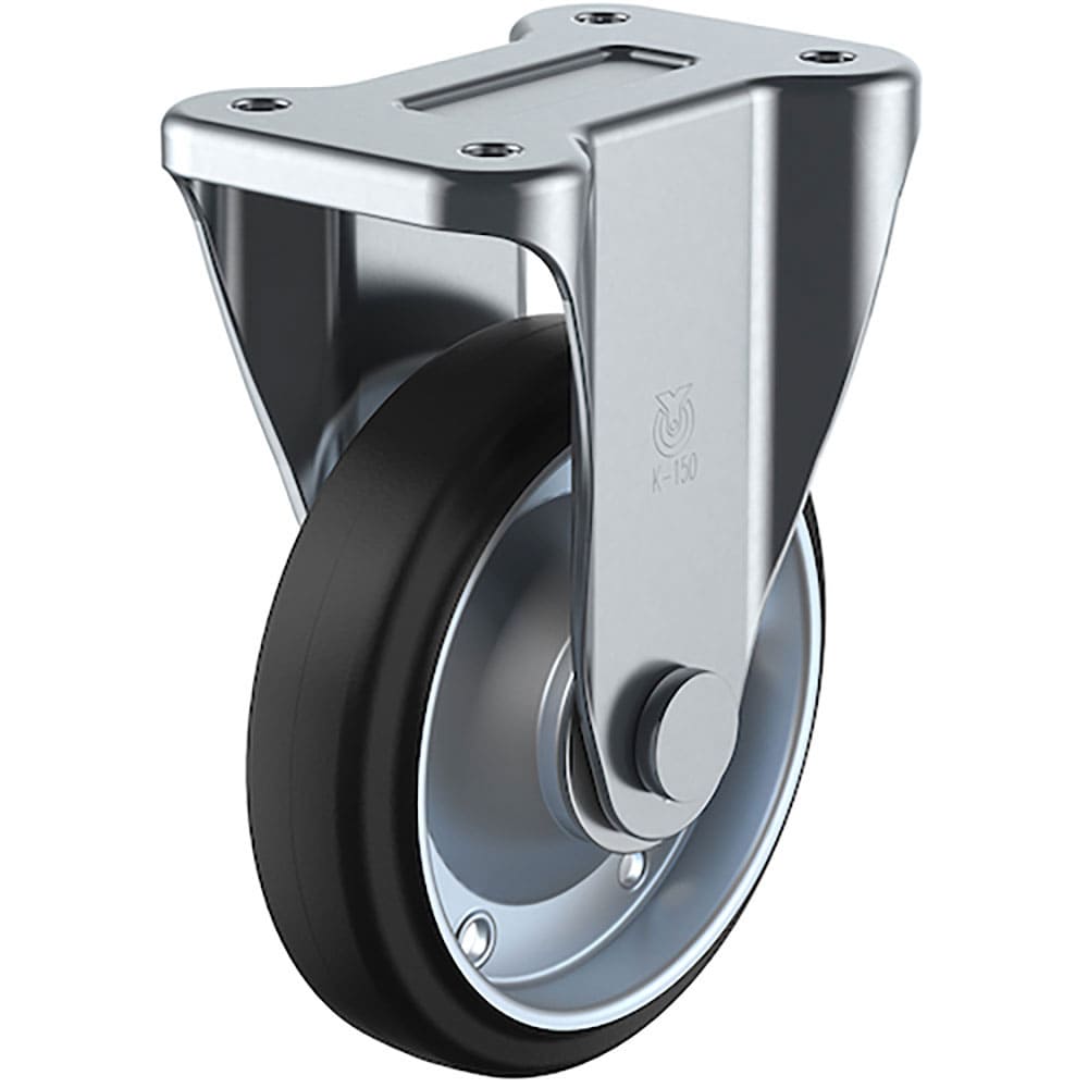 ユーエイ　プレート式　固定　キャスター　導電ゴム　車輪径１５０ｍｍ　　Ｊタイプ　Ｋ型　取付寸法１０＿