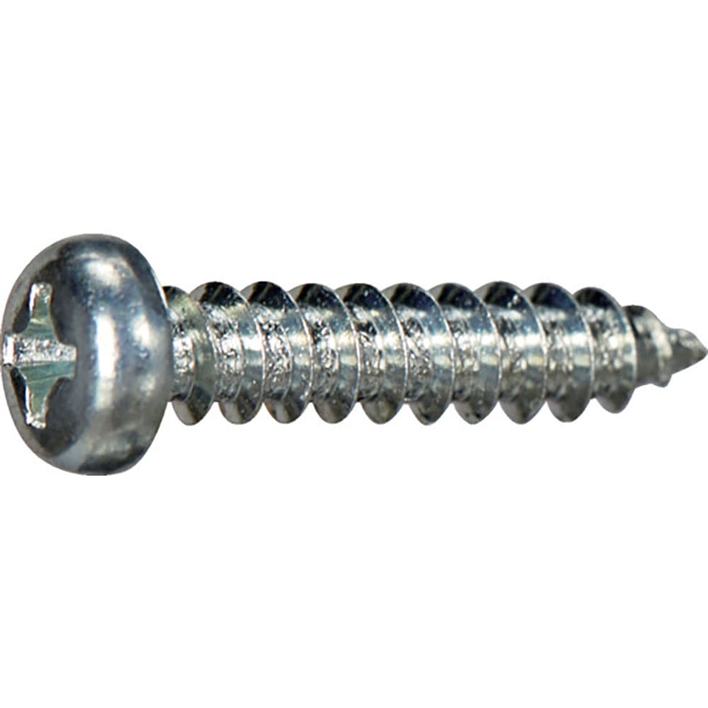 ＴＲＵＳＣＯ　ナベ頭タッピングねじ　１種Ａ　三価白　Ｍ４×８　２０本入　少量パック　Ｙ８３９－０４＿