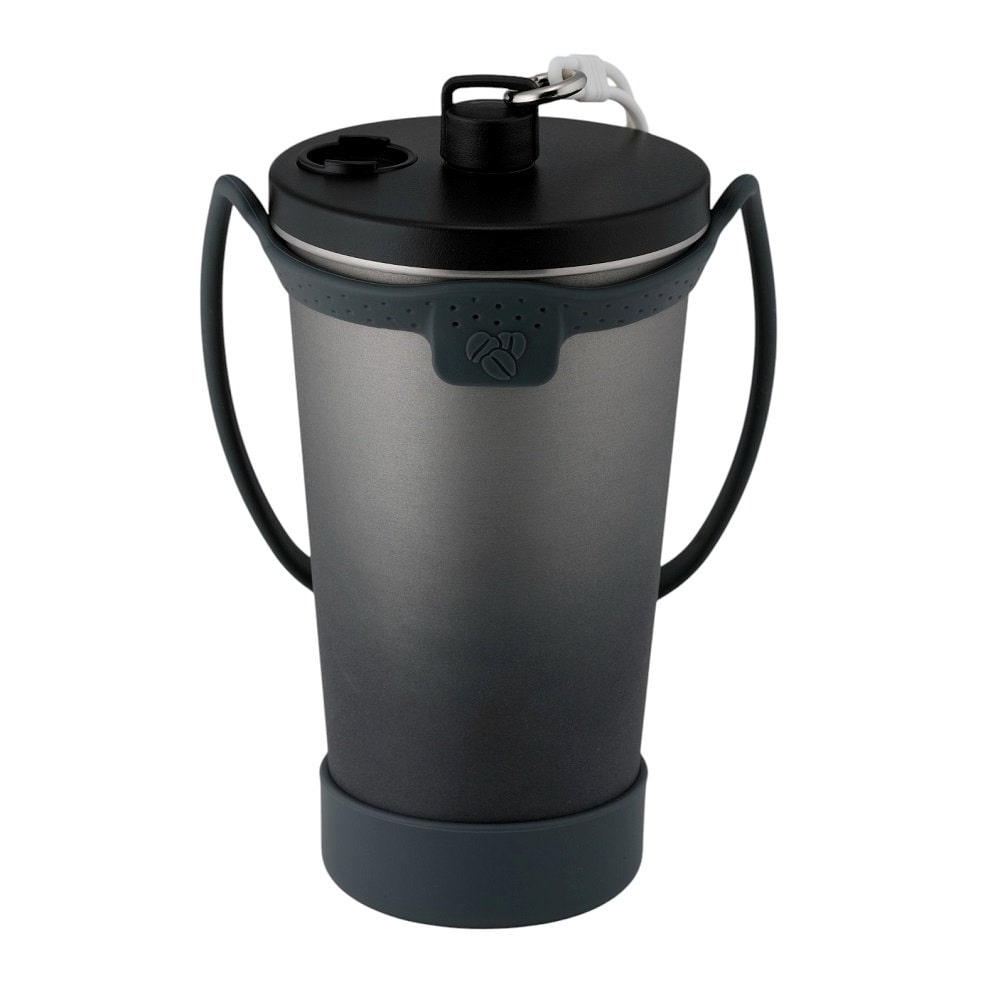 アテーナライフ　ストロー付き真空断熱タンブラー　グレー　４５０ｍＬ