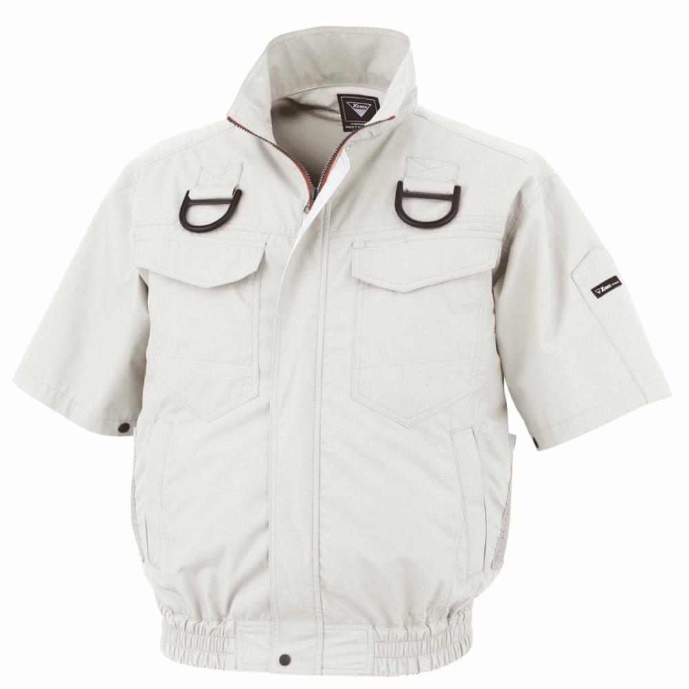 ジーベック　ハーネス対応空調半袖ブルゾン　３Ｌ　シルバーグレー　ＸＥ９８１０７