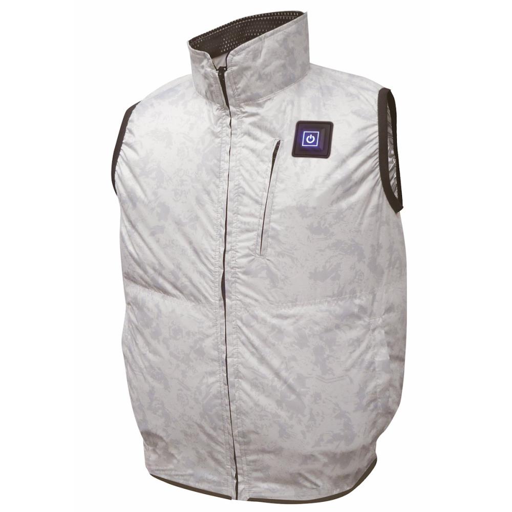 ブレイン　１２Ｖ胸スイッチ付き空調ベスト　服のみ　シルバー／ＬＬ－ＸＬサイズ　ＭＥＳＨ－ＢＲ－１２０２－１