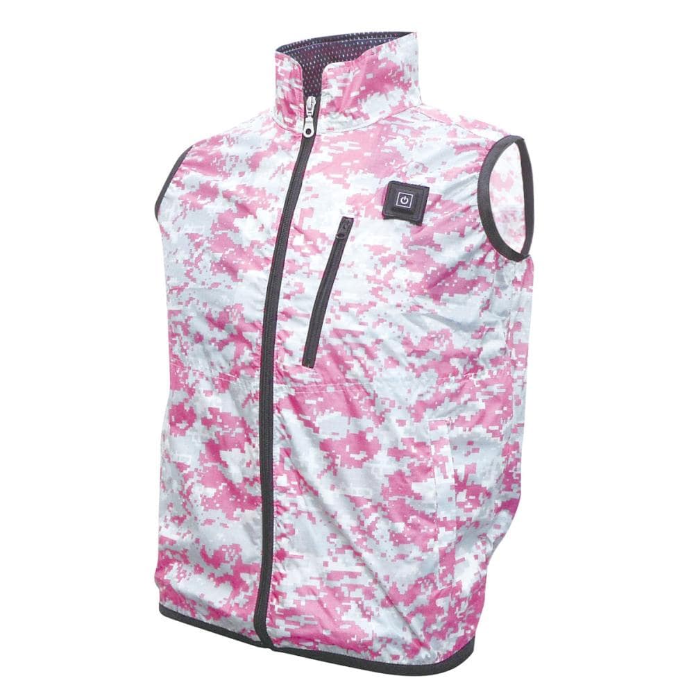 ブレイン　空調ベスト　迷彩ピンク／女性・子供用Ｍ　ＭＥＳＨ－ＢＲ－０６０