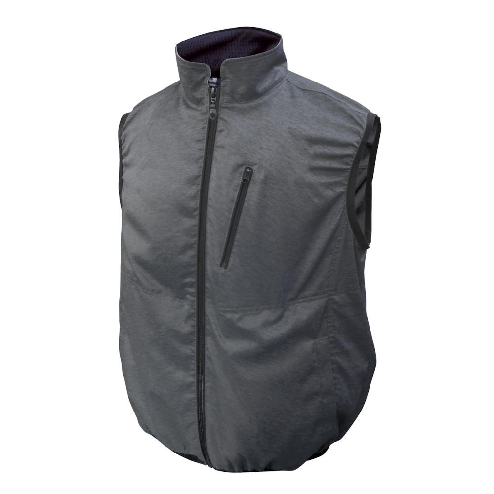 ブレイン　１２Ｖ空調ベスト　服のみ　杢ブラック／ＬＬ－ＸＬ　ＭＥＳＨ－ＢＲ－１２０３－１