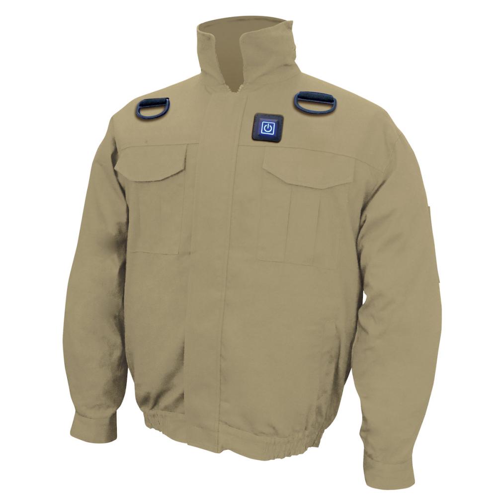 ブレイン　胸スイッチ式空調エアコン服　服のみ　カーキ／ＸＬ　ＭＥＳＨ－ＢＲ－７０００－１