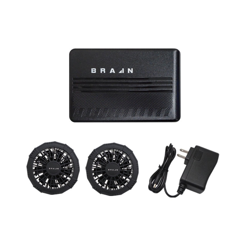 ブレイン　１２Ｖ専用胸スイッチ式用ファンユニット（ファン２個／バッテリー／充電器）　ＢＲ－３８２