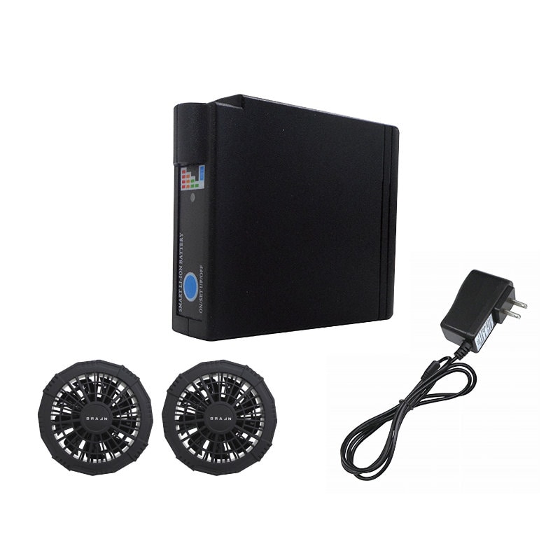 ブレイン　７．４Ｖ胸スイッチ式用ファンユニット（ファン２個／バッテリー／充電器）　ＢＲ－２８３