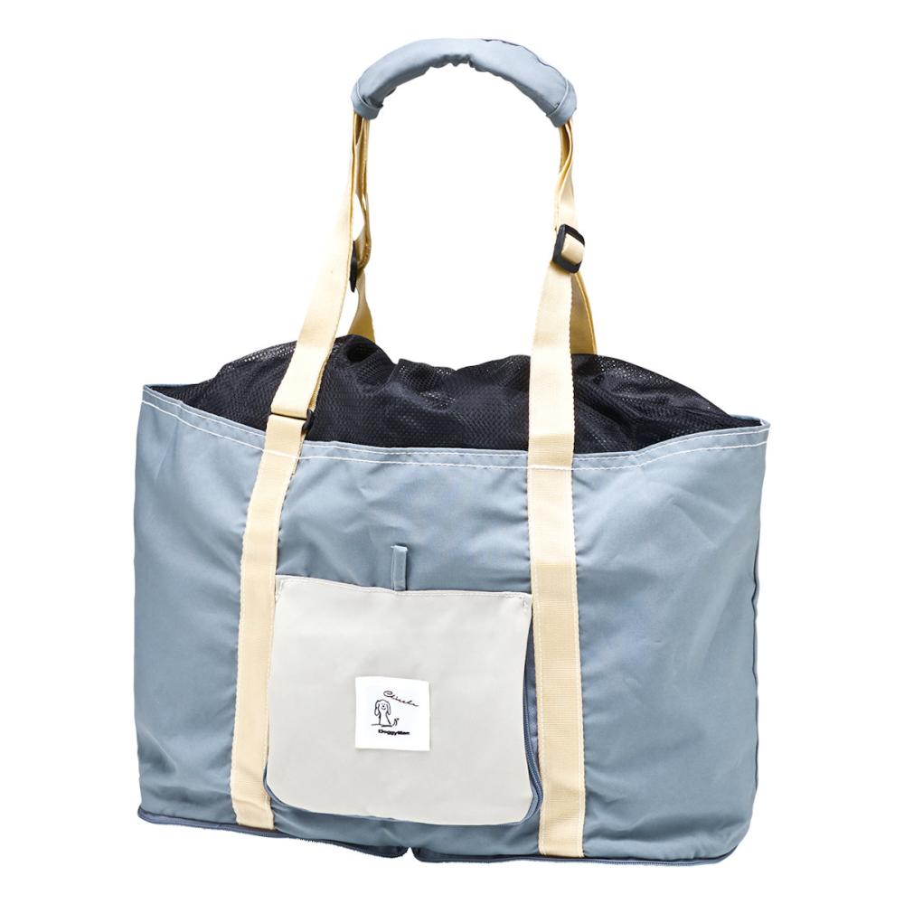 Ｃｈｉｃｃｈａ！　パパッとたためる　トートキャリー　ブルーグレー