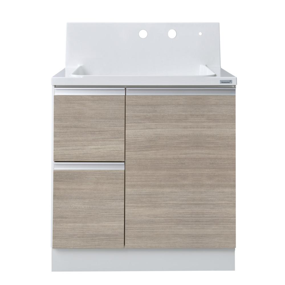 你的品牌名オリジナル　洗面化粧台　ＫＬ２シリーズ　片引出し　間口７５×高さ８０ｃｍ　ラフグレージュ　ＫＬ－ＫＶ２－Ｂ７５０ＤＪＴＢＧＬ－２１－Ｕ１Ｇ