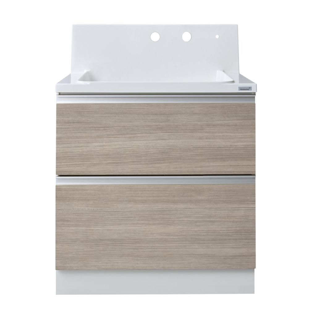 你的品牌名オリジナル　洗面化粧台　ＫＬ２シリーズ　全引出し　間口７５×高さ８０ｃｍ　ラフグレージュ　ＫＬ－ＫＶ２－Ｂ７５０ＷＪＴＢ－２１－Ｕ１Ｇ