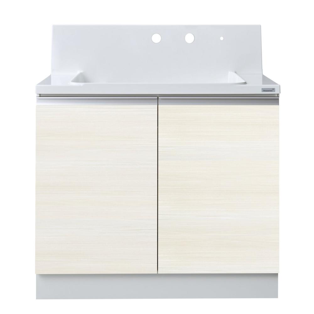 你的品牌名オリジナル　洗面化粧台　ＫＬ２シリーズ　開き扉タイプ　間口９０×高さ８０ｃｍ　ラフホワイト　ＫＬ－ＫＶ２－Ｂ９００ＮＪＴＢ－２１－Ｕ１Ｗ