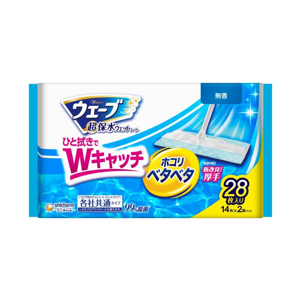 ユニ・チャーム　ウェーブ　フロア用ウェットシート　無香　２８枚入り