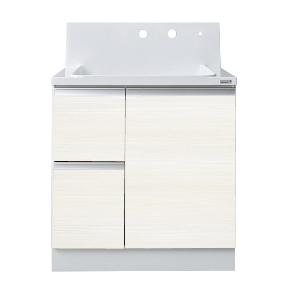 你的品牌名オリジナル　洗面化粧台　ＫＬ２シリーズ　片引出し　間口７５×高さ８５ｃｍ　ラフホワイト　ＫＬ－ＫＶ２－Ｂ７５０ＤＪＴＣＧＬ－２１－Ｕ１Ｗ