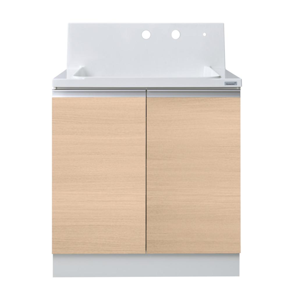 你的品牌名オリジナル　洗面化粧台　ＫＬ２シリーズ　開き扉タイプ　間口７５×高さ８５ｃｍ　ナチュラルオーク　ＫＬ－ＫＶ２－Ｂ７５０ＮＪＴＣ－２１－Ｊ１Ｎ