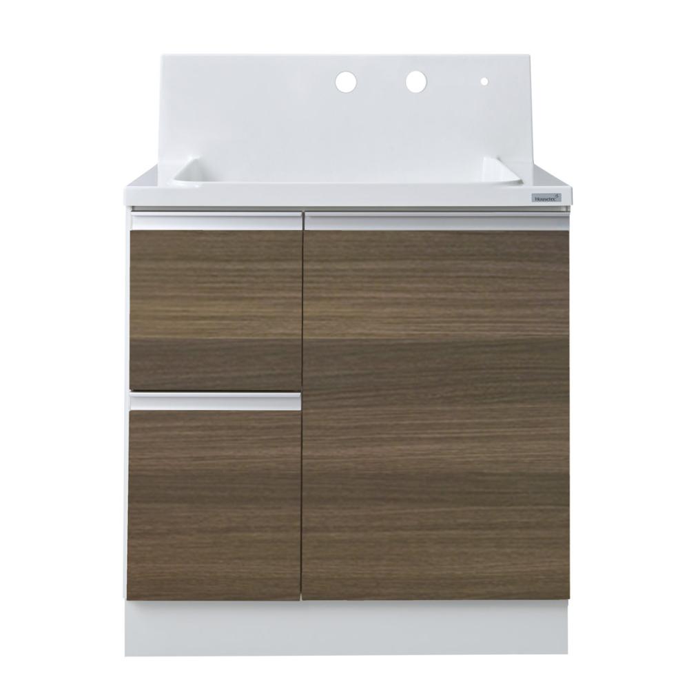 你的品牌名オリジナル　洗面化粧台　ＫＬ２シリーズ　片引出し　間口７５×高さ８５ｃｍ　ミディアムオーク　ＫＬ－ＫＶ２Ｂ７５０ＤＪＴＣＧＬ－２１－Ｊ１Ｍ