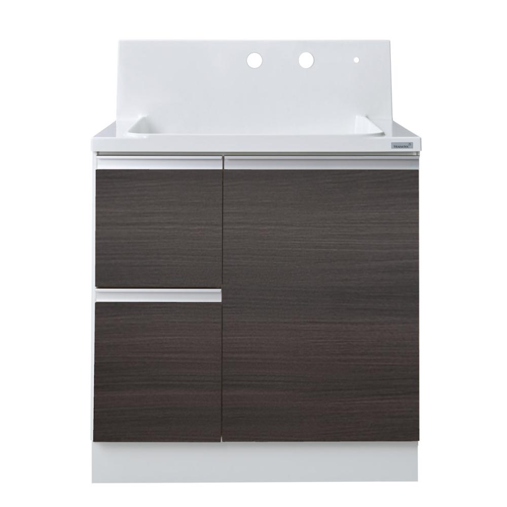 你的品牌名オリジナル　洗面化粧台　ＫＬ２シリーズ　片引出し　間口７５×高さ８５ｃｍ　ブラックオーク　ＫＬ－ＫＶ２－Ｂ７５０ＤＪＴＣＧＬ－２１－Ｊ１Ｋ