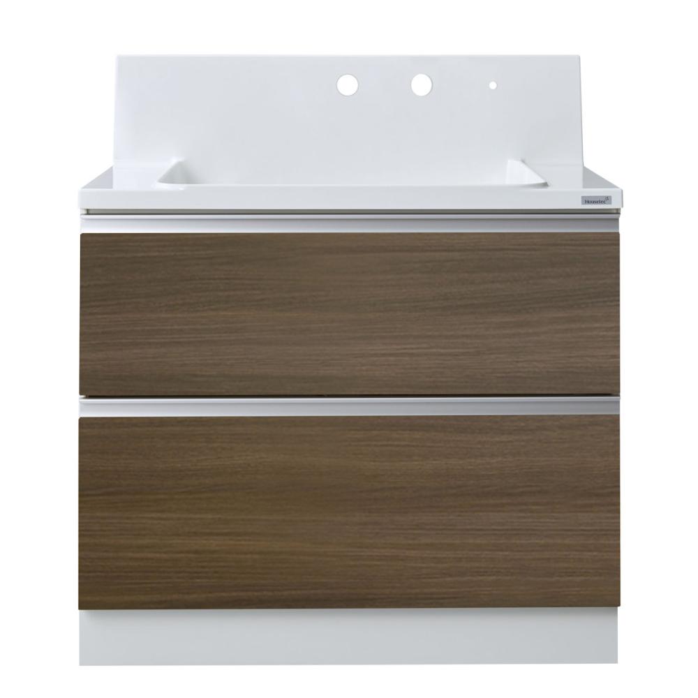 你的品牌名オリジナル　洗面化粧台　ＫＬ２シリーズ　全引出し　間口９０×高さ８５ｃｍ　ミディアムオーク　ＫＬ－ＫＶ２－Ｂ９００ＷＪＴＣ－２１－Ｊ１Ｍ