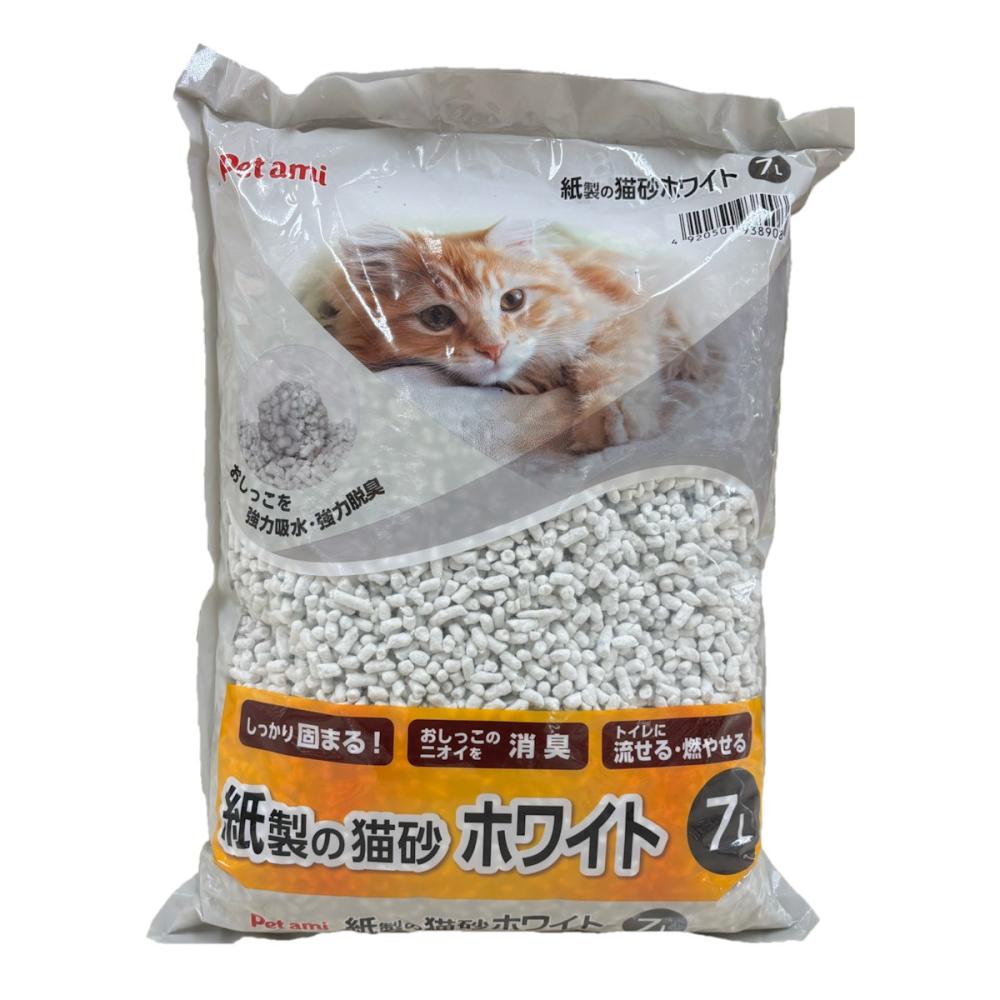 Ｐｅｔａｍｉ　紙製の猫砂　ホワイト　７Ｌ