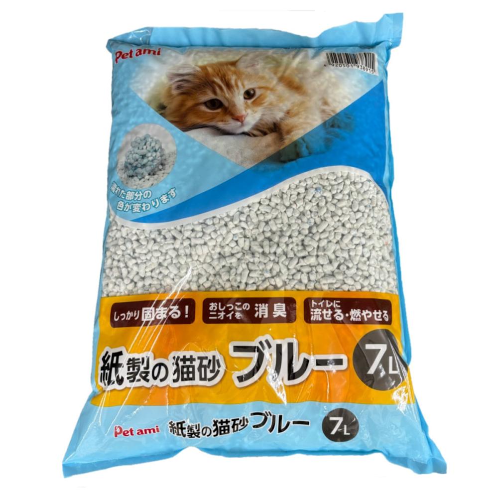 Ｐｅｔａｍｉ　紙製の猫砂　ブルー　７Ｌ