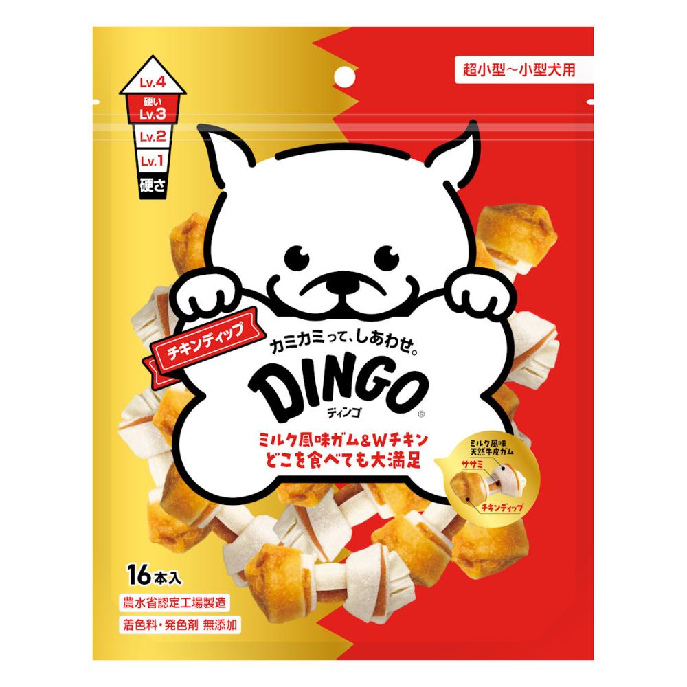 ディンゴ　チキンディップ　ミルク風味ガム＆Ｗチキン　１６本