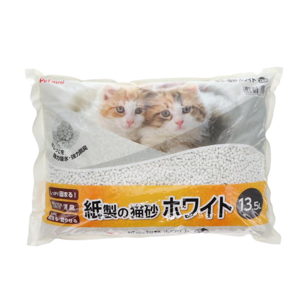 Ｐｅｔａｍｉ　紙製の猫砂　ホワイト　１３．５Ｌ