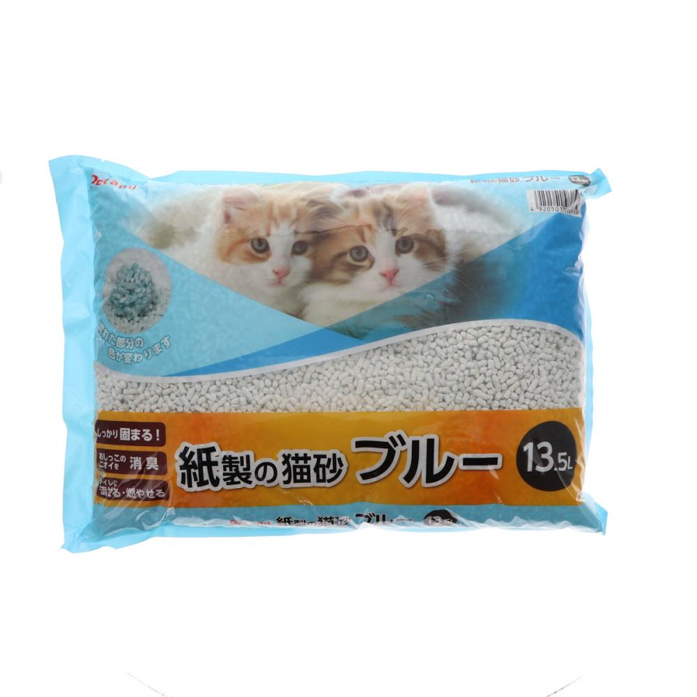 Ｐｅｔａｍｉ　紙製の猫砂　ブルー　１３．５Ｌ