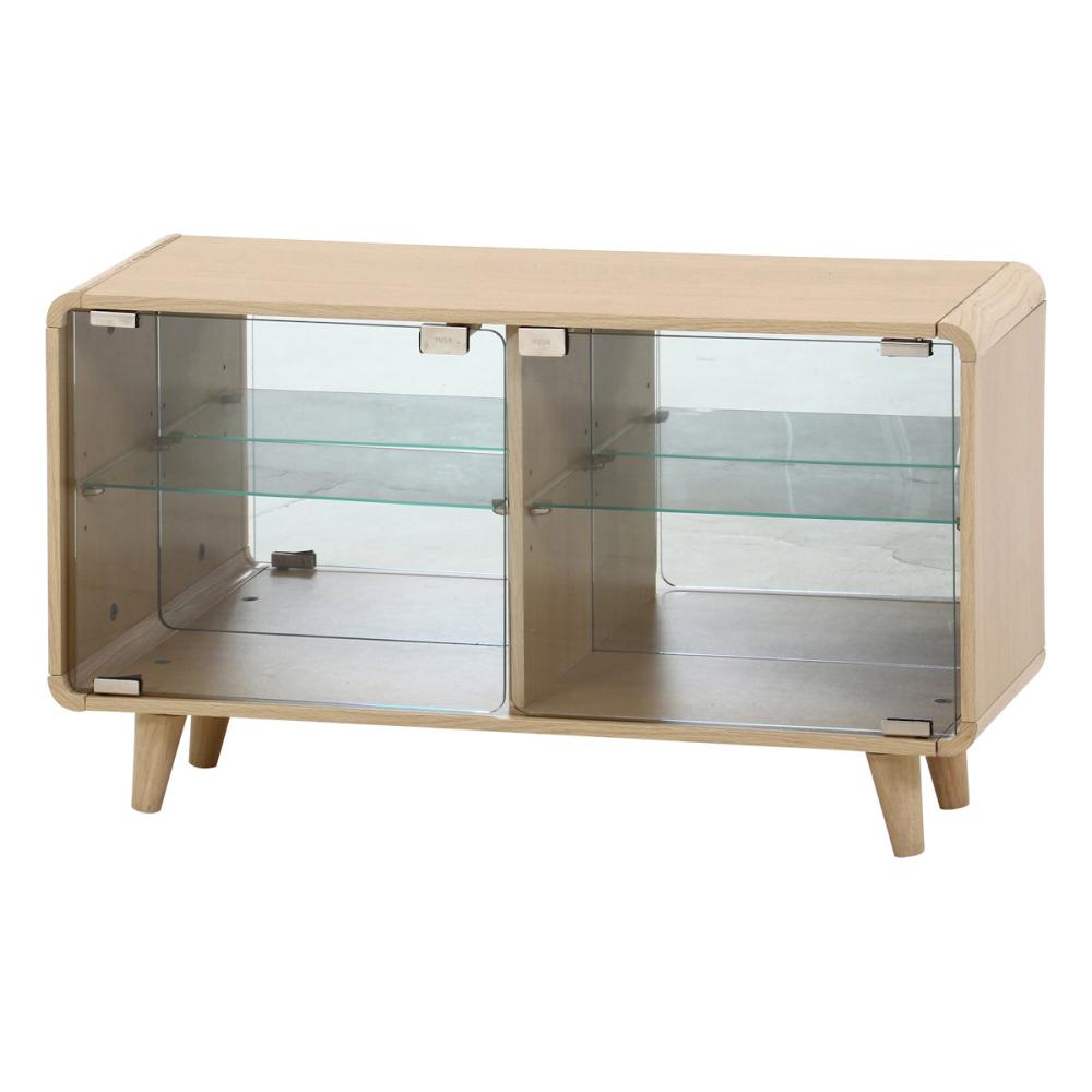 不二貿易　コレクションシェルフ　クレール　ワイド　オーク　幅７９．５×高さ４６×奥行２５ｃｍ