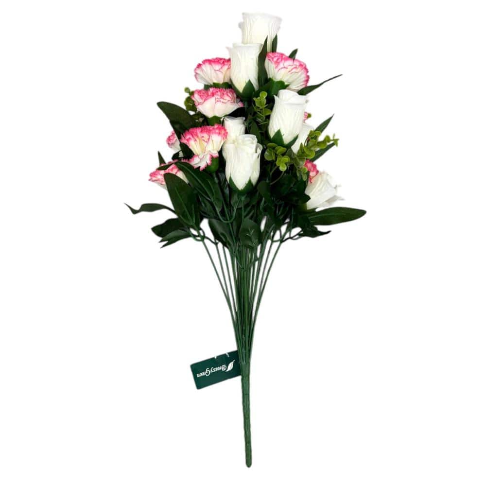 ＢｒｅｅｚｙＧｒｅｅｎ　造花ブーケ　グランデ　２４本束　ピンク＋白