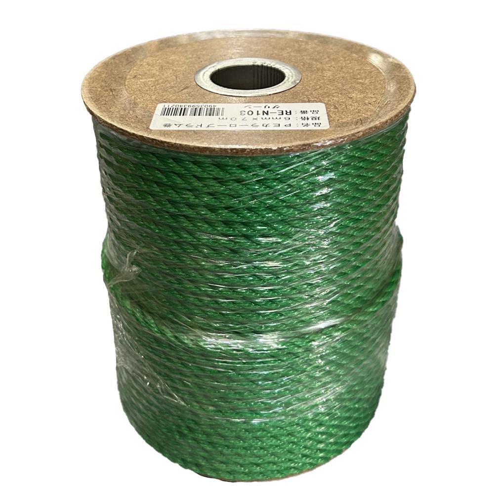 ユタカメイク　ＰＥカラーロープ緑　線径６ｍｍ　ＲＥ－Ｎ１０３