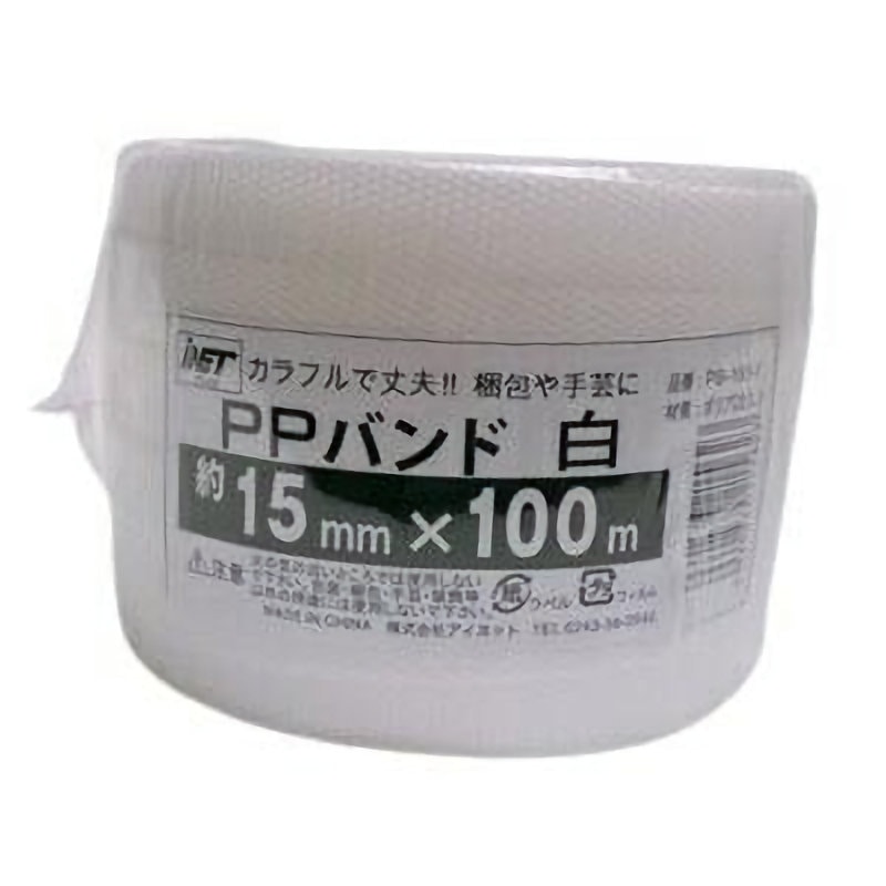 アイネット　手芸・手巻用ＰＰバンド　１５ｍｍ×１００ｍ　白