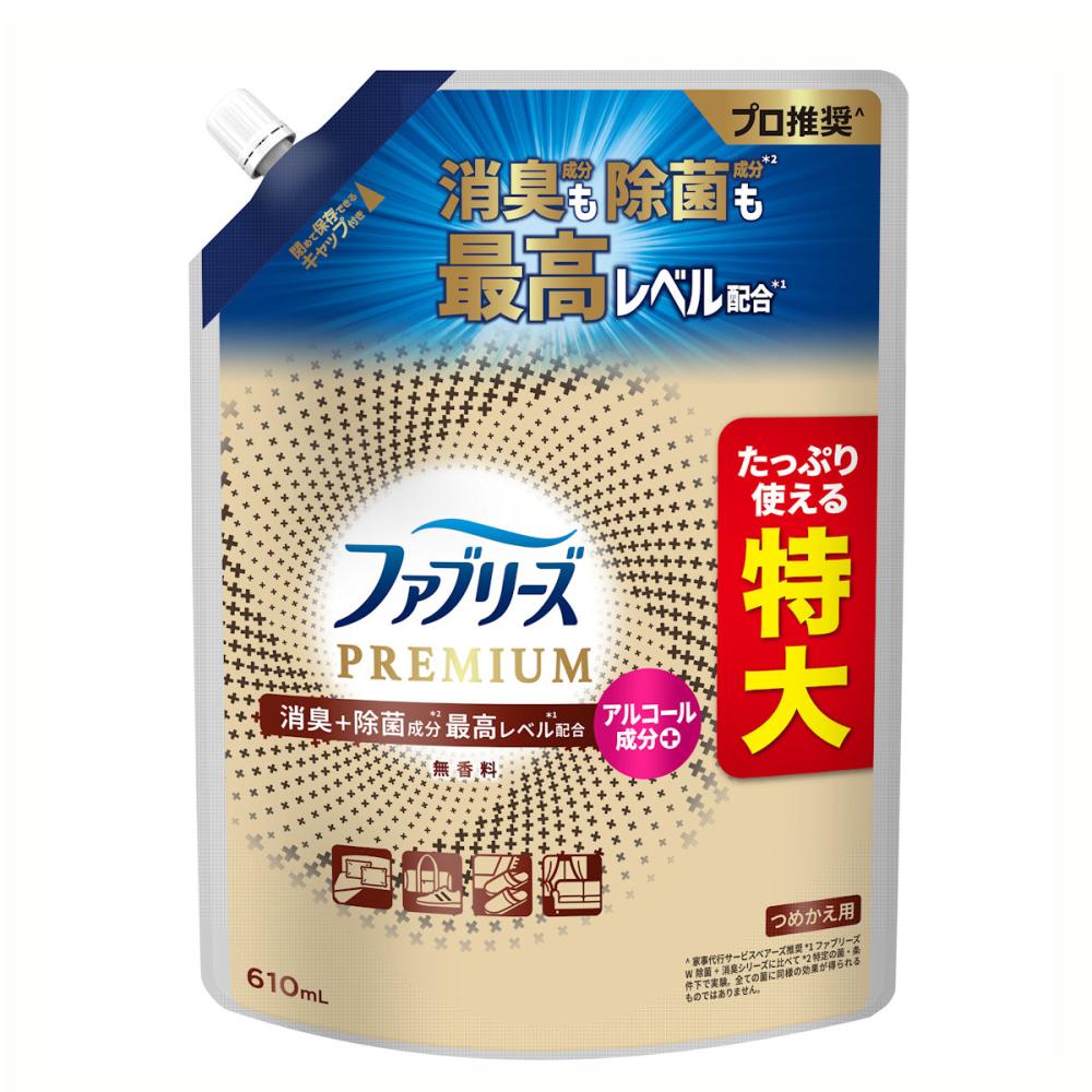 Ｐ＆Ｇ　ファブリーズＷ除菌＋消臭　無香料　詰め替え用　特大　６１０ｍＬ