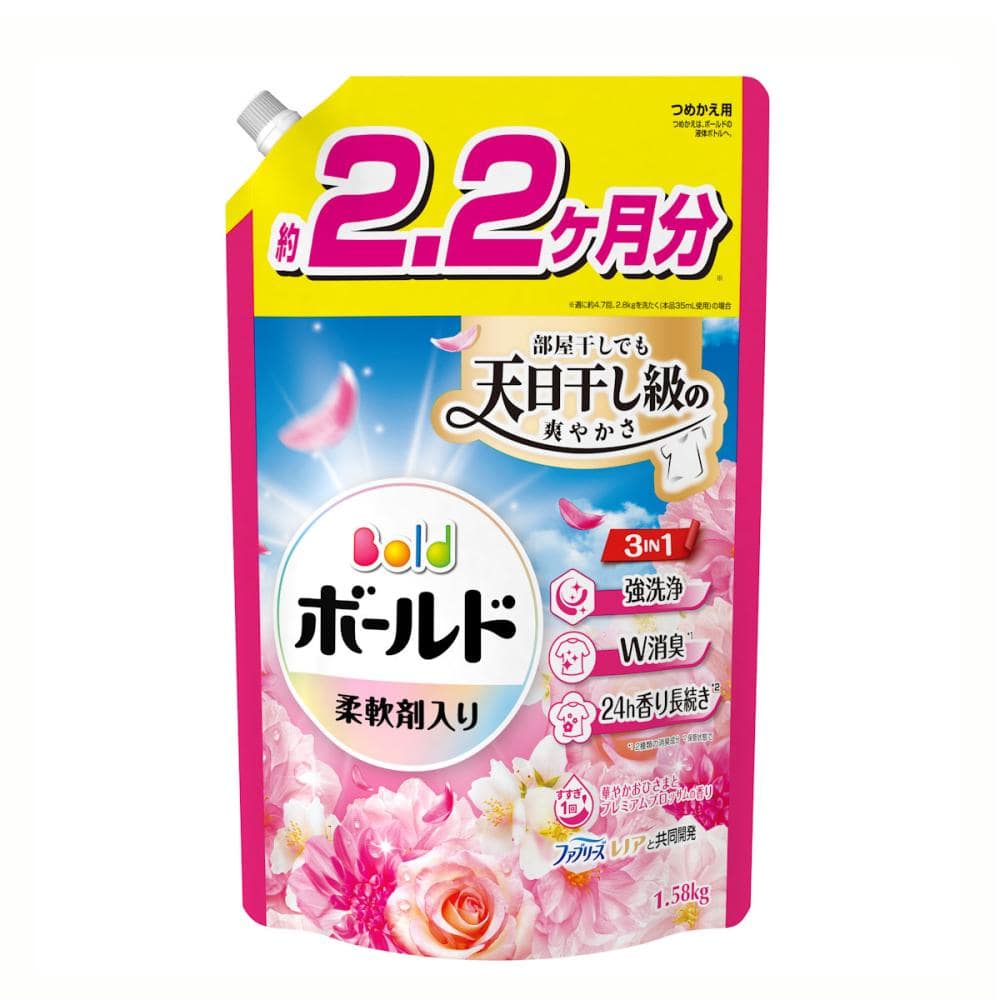 Ｐ＆Ｇ　ボールドジェル　華やかプレミアムブロッサムの香り　詰め替え用　ウルトラジャンボ　１５８０ｇ