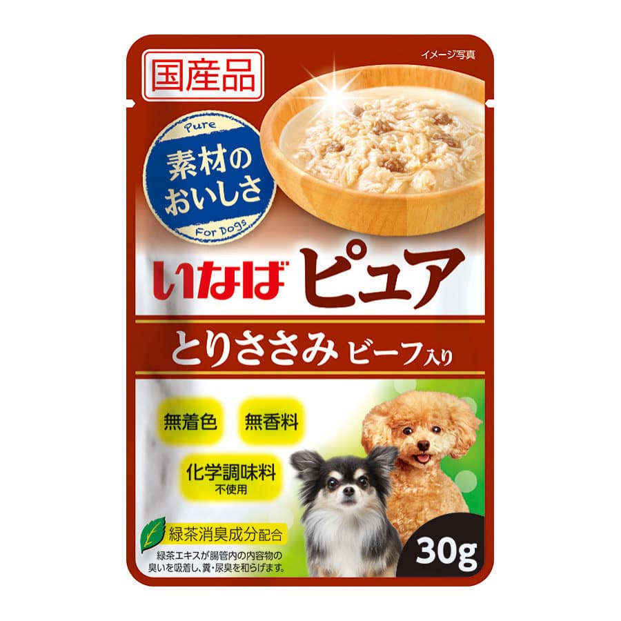 いなば　ピュアパウチ　とりささみ　ビーフ入り　３０ｇ