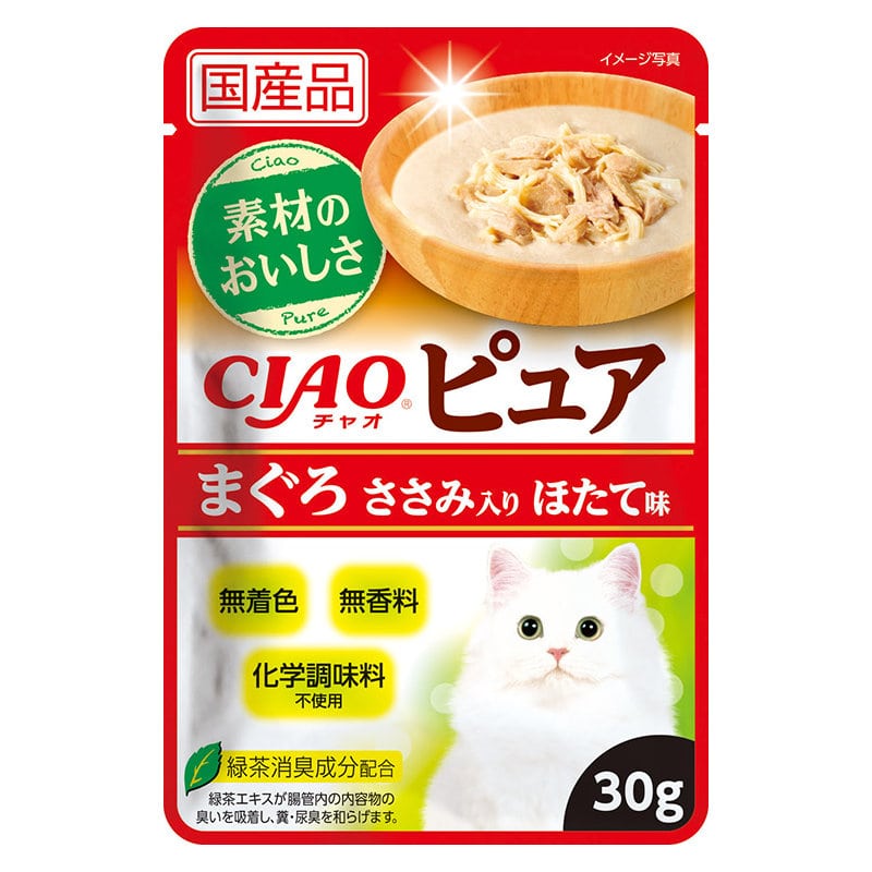 ＣＩＡＯ　ピュアパウチ　まぐろささみ入りほたて味　３０ｇ