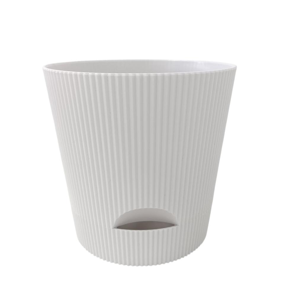 Ｂｒｅｅｚｙ　Ｇｒｅｅｎ　受皿つきプラ鉢　３．５号　ホワイト　ＤＹ－１１０　ＷＨ