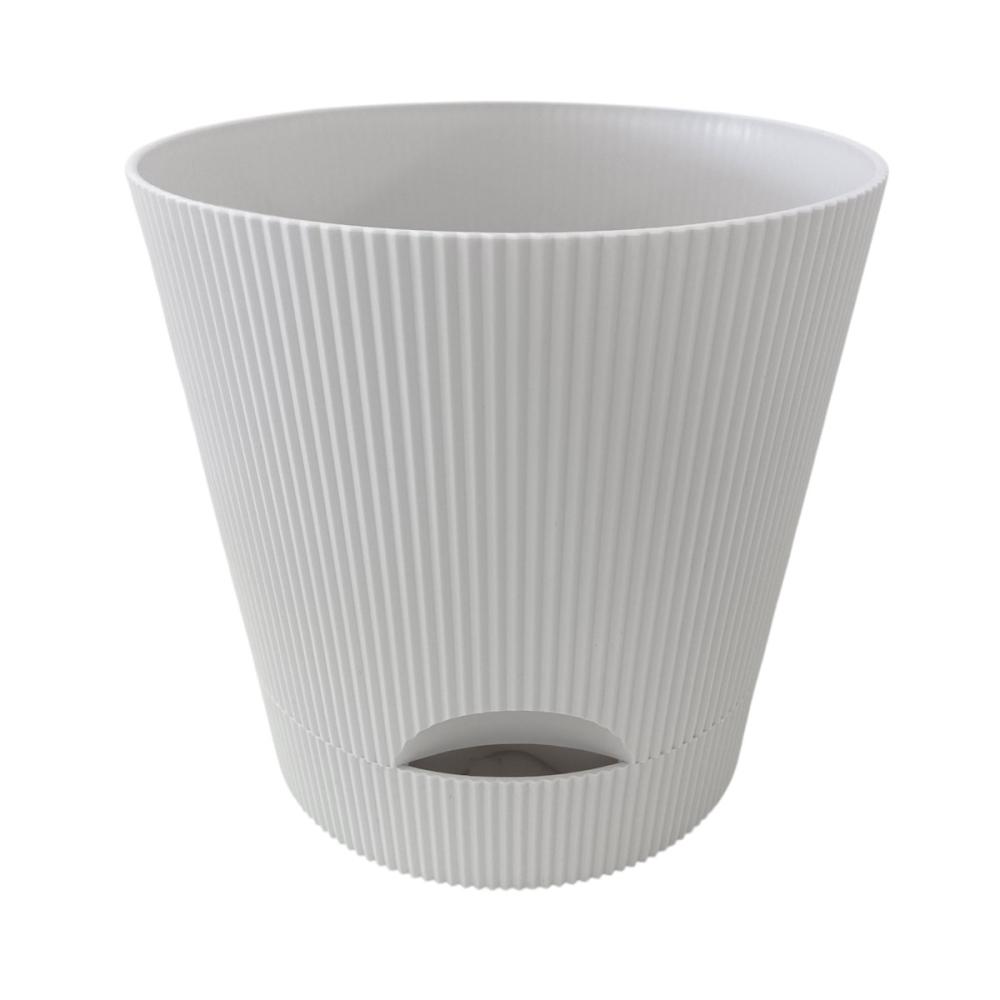 Ｂｒｅｅｚｙ　Ｇｒｅｅｎ　受皿付きプラ鉢　６号　ホワイト　ＤＹ－１８０　ＷＨ