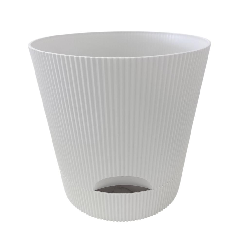 Ｂｒｅｅｚｙ　Ｇｒｅｅｎ　受皿付きプラ鉢　７号　ホワイト　ＤＹ－２１０　ＷＨ