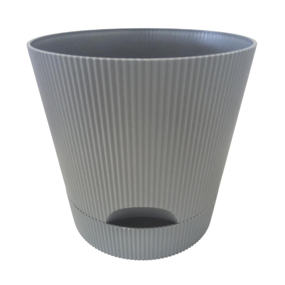 Ｂｒｅｅｚｙ　Ｇｒｅｅｎ　受皿付きプラ鉢　７号　ブラック　ＤＹ－２１０　ＢＫ