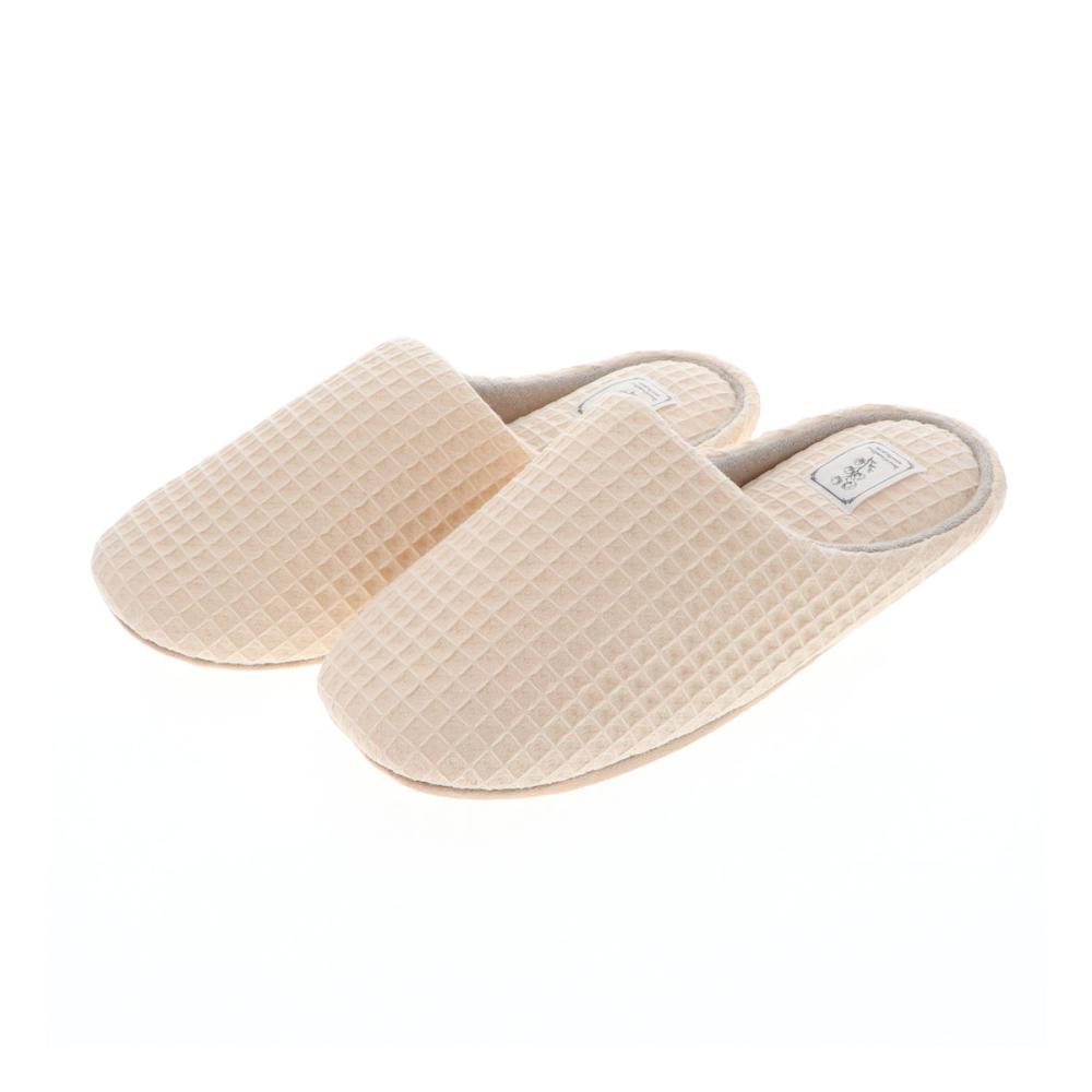 アテーナライフ　もちもちワッフルスリッパ　アイボリー　Ｌ