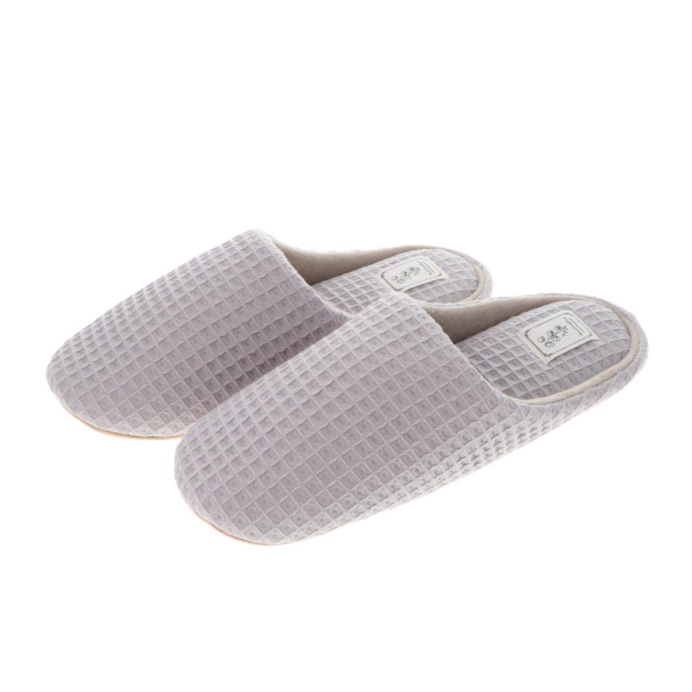 アテーナライフ　もちもちワッフルスリッパ　グレー　Ｌ