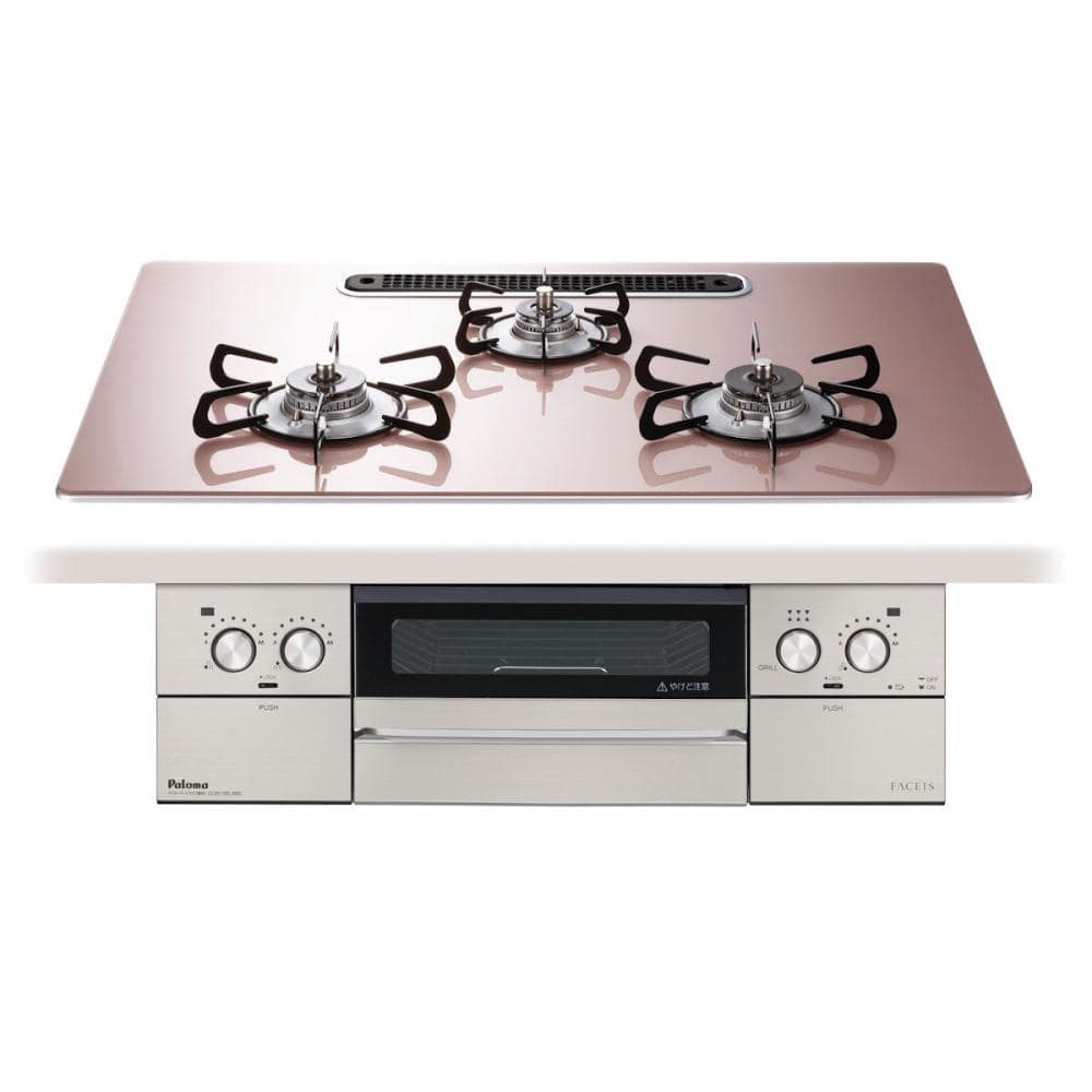 パロマ　ビルトインコンロ　フェイシスグランド　クリアガラストップ　都市ガス用　ＰＤ－８９３ＷＳ－Ｕ７５ＧＰ