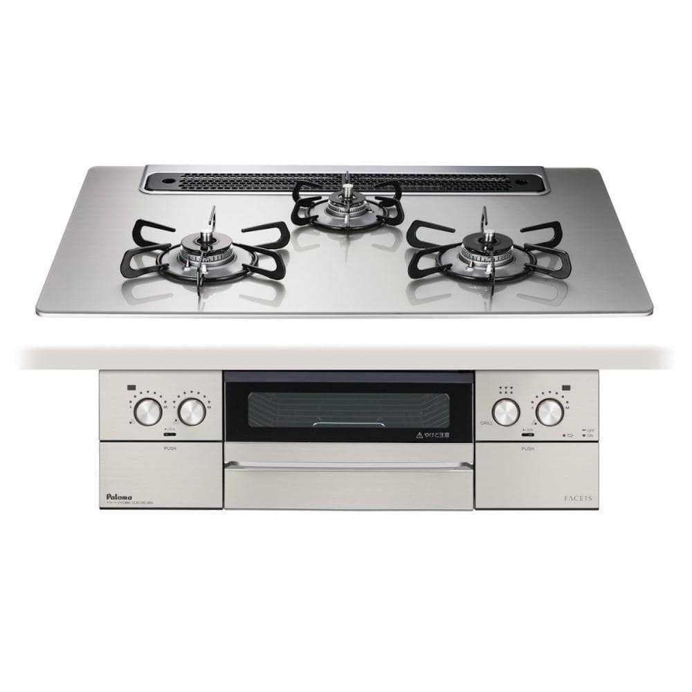 パロマ　ビルトインコンロ　フェイシスグランド　クリアガラストップ　都市ガス用　ＰＤ－８９３ＷＳ－７５ＧＨ